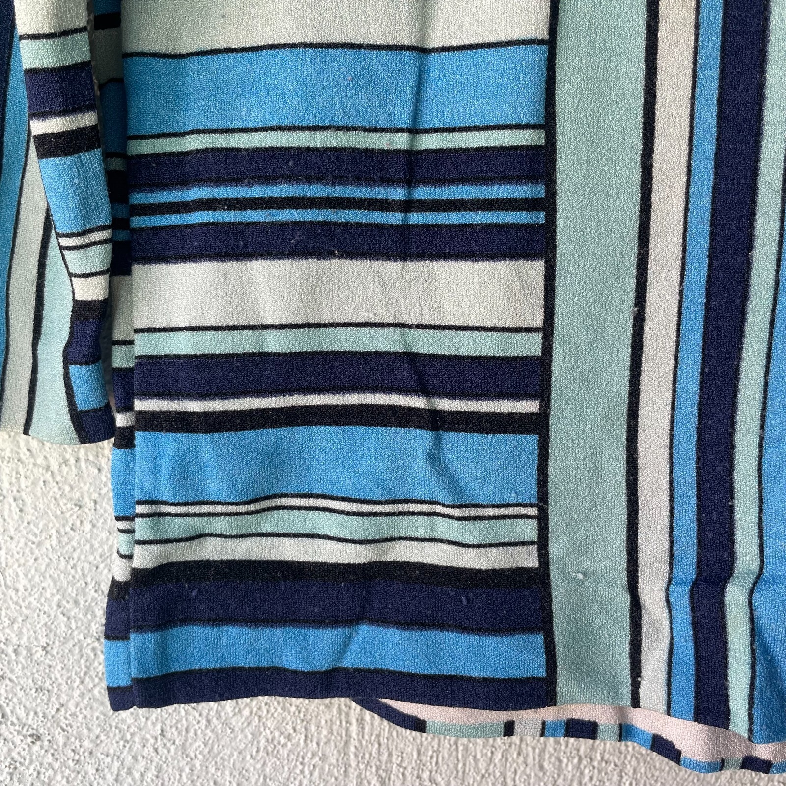 Vtg 60s 70s ZIO LUIGI FAIRFIELD Psychedelic Op Art Mod Twiggy Print TUNIC Top