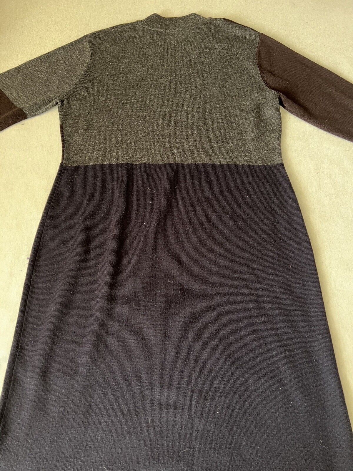 Nina Leonard Acrylic & Wool Multi-Colored Long Form Fitting Dress Size Large
