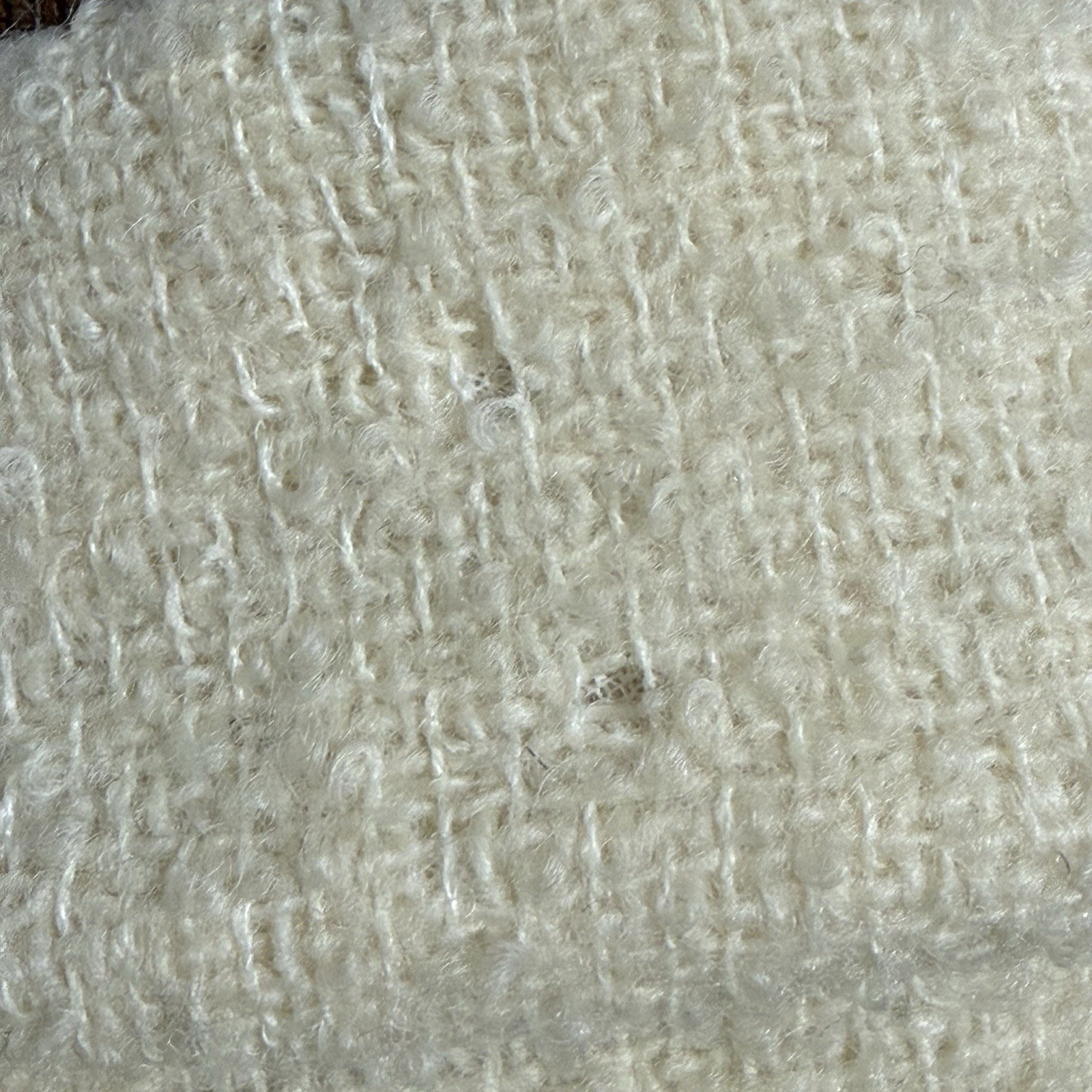 Vintage Shagmoor Cream Wool Button Front Bouclé Coat Size Large FLAWS