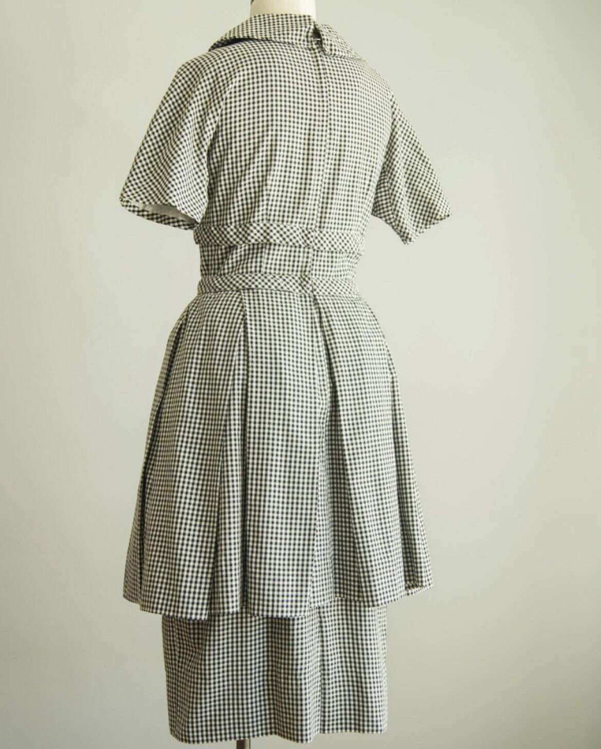Monochromatic Midcentury Modern Marshall Field MCM 1950s Checkered Party Dress