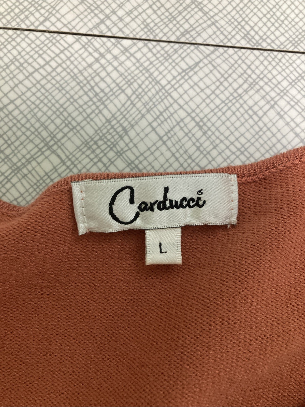 Vintage 90s Carducci Beaded Bib Sweater Top Size L Rust Orange Boho Grandmacore