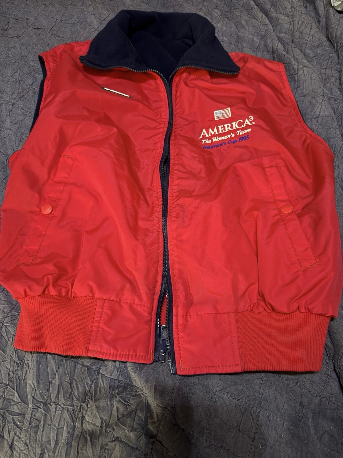 VTG Columbia America 1995 Women’s Team America’s Cup Reversible Vest M Rare USA