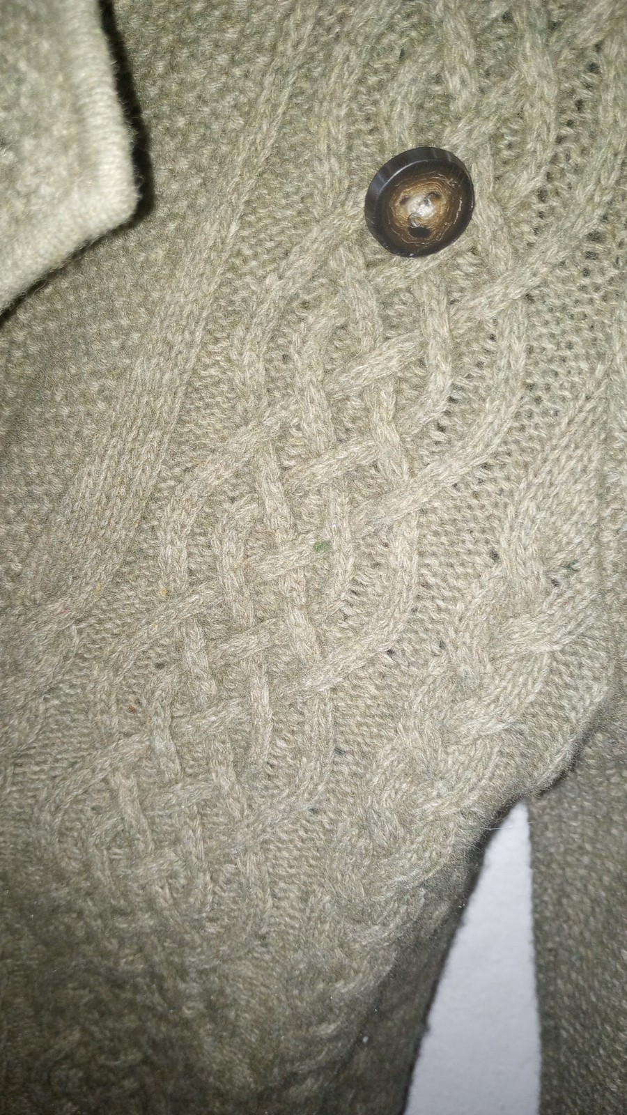 Vintage Lauren by Ralph Lauren Women Olive LambsWool+ Angora Cardigan Petites