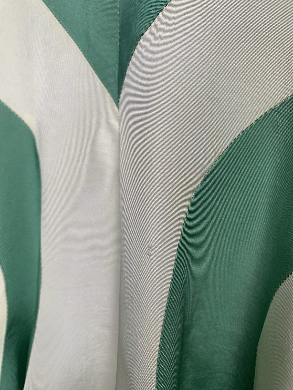 1940s Radial Stripe Rayon Taffeta Maxi Gown
