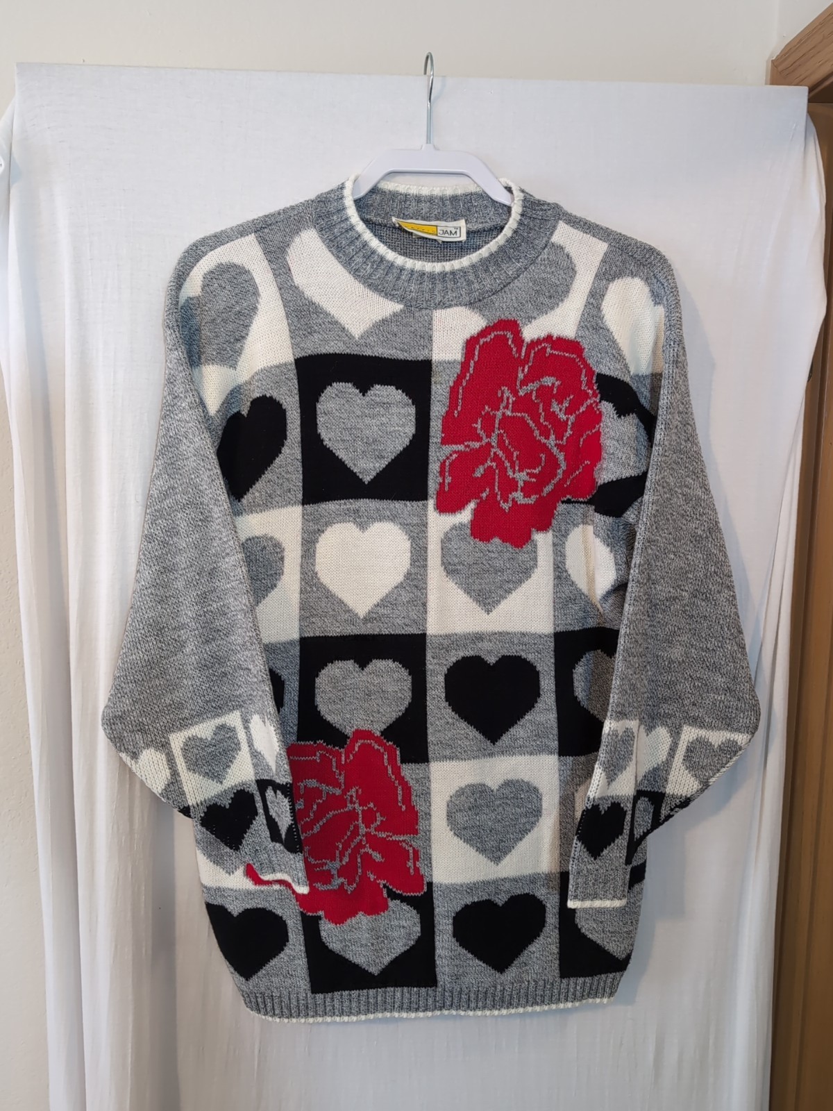 Vintage 80s Traffic Jam Acrylic Hearts And Flowers USA Valentines Geometric