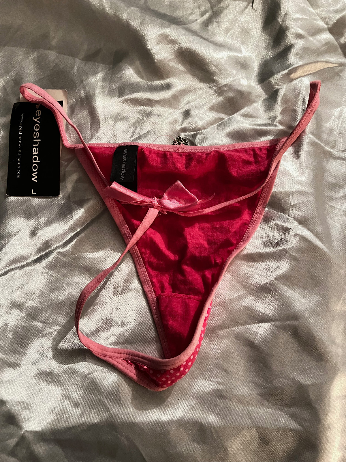 Eyeshadow Intimates NWT Red/Pink Polka Dot Thong sz L