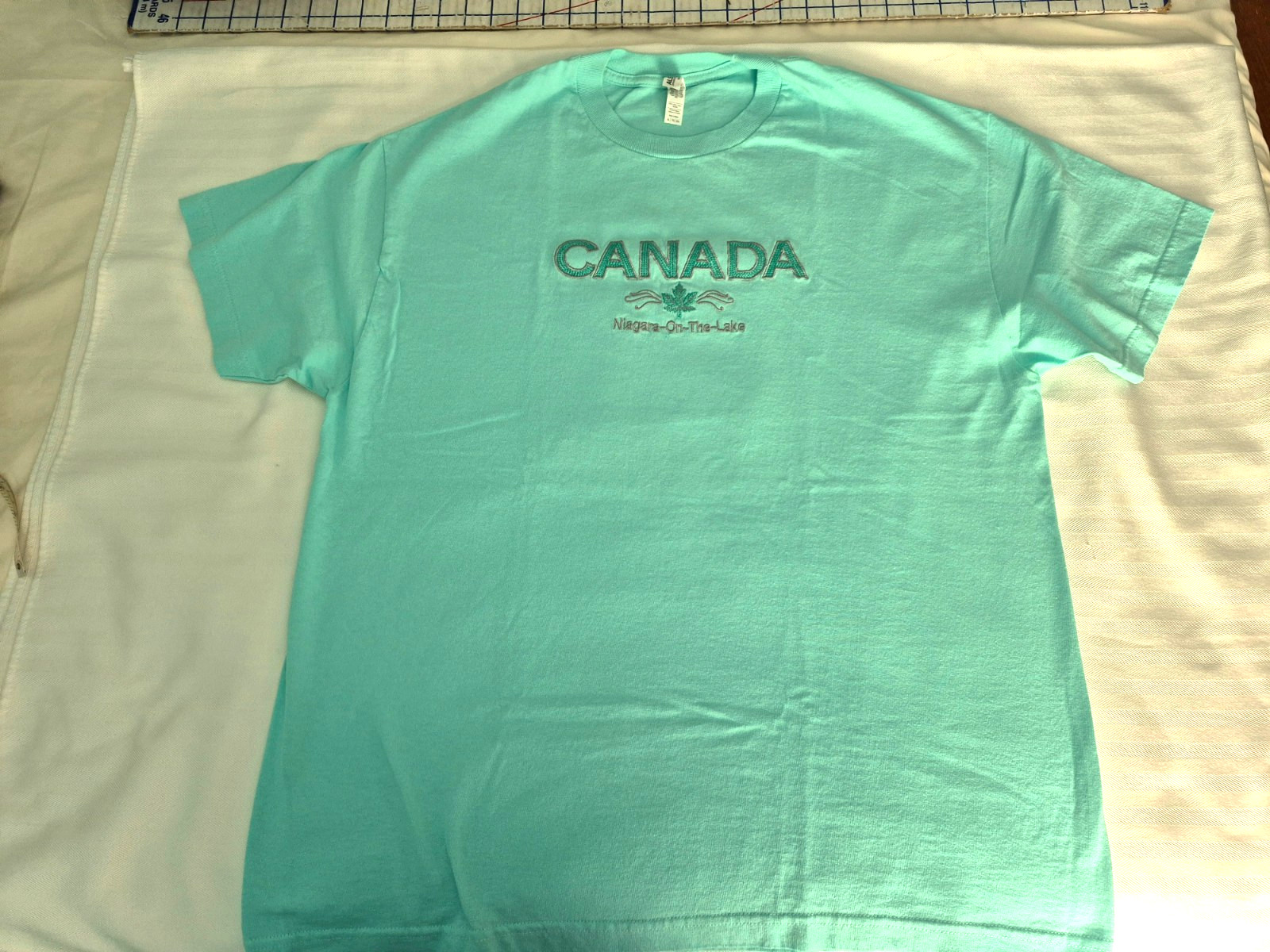 Canada Niagara On-the-Lake Souvenir T-Shirt, Sz Womens XL, Light Turquoise