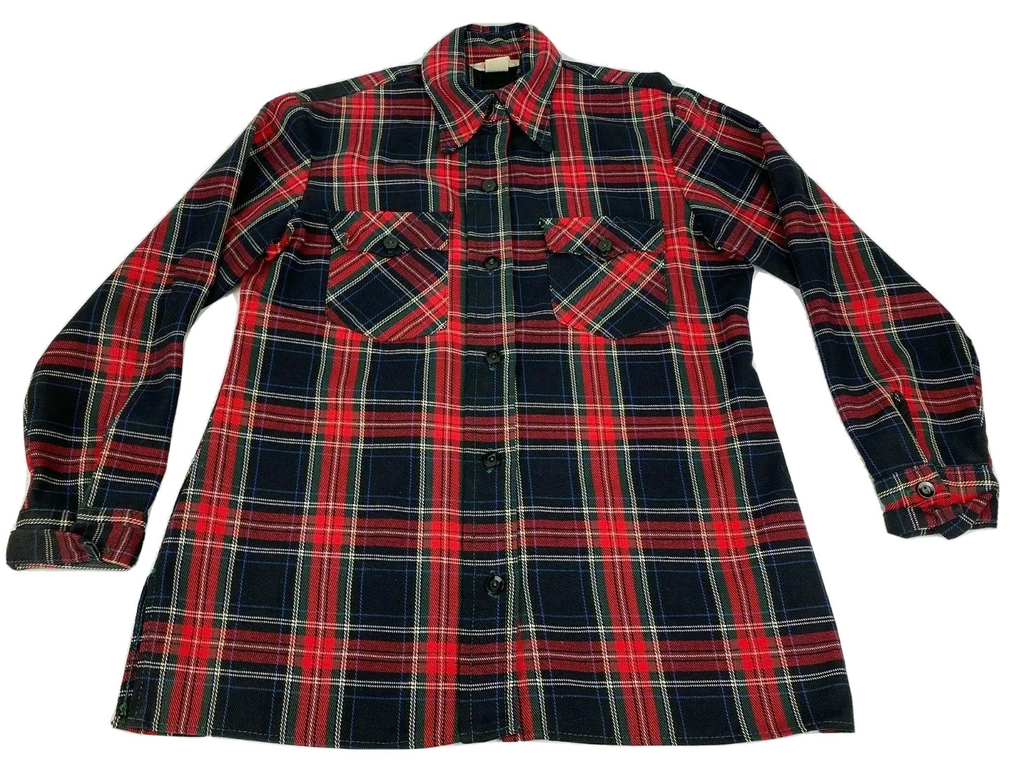 Vintage 1970’s Levi’s Women’s Flannel Top / Orange Tag / Red & Blue / Size 13-14