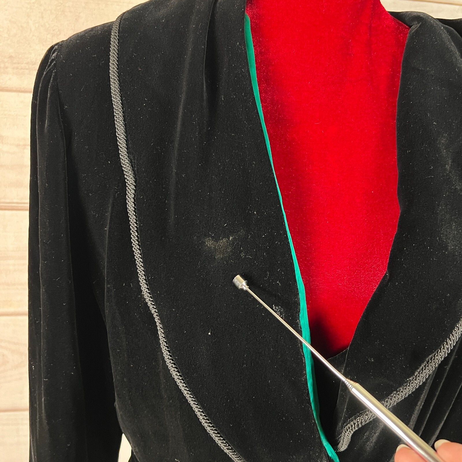 Vintage Georgette Trabolsi Neiman Marcus Womens Robe Medium Black Velvet Belted