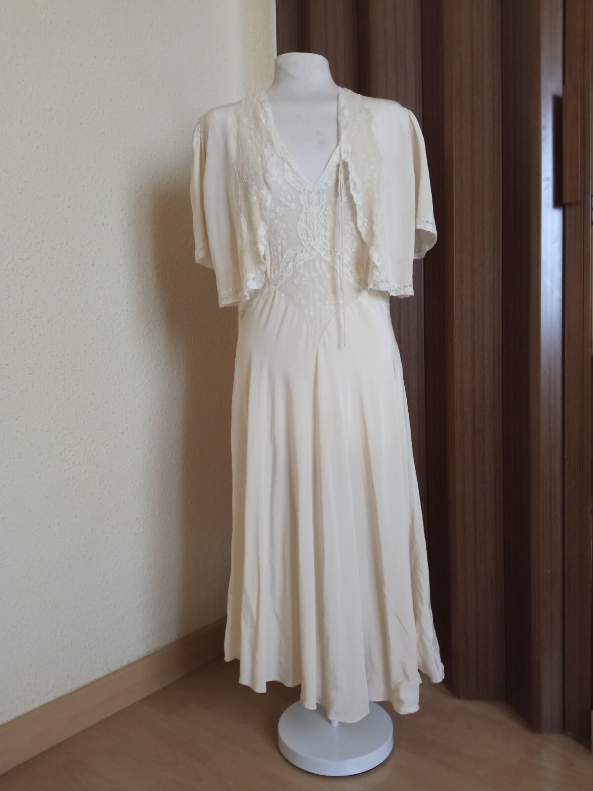 Vintage 1940s Bridal Silk Nightgown/Peignor Set – Honeymoon -S