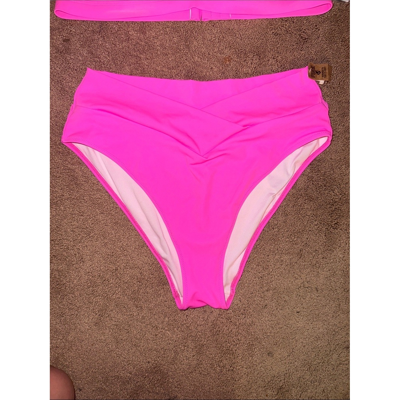 NWT Victoria’s Secret PINK Neon Pink High-Waist Bikini Set Size XLarge