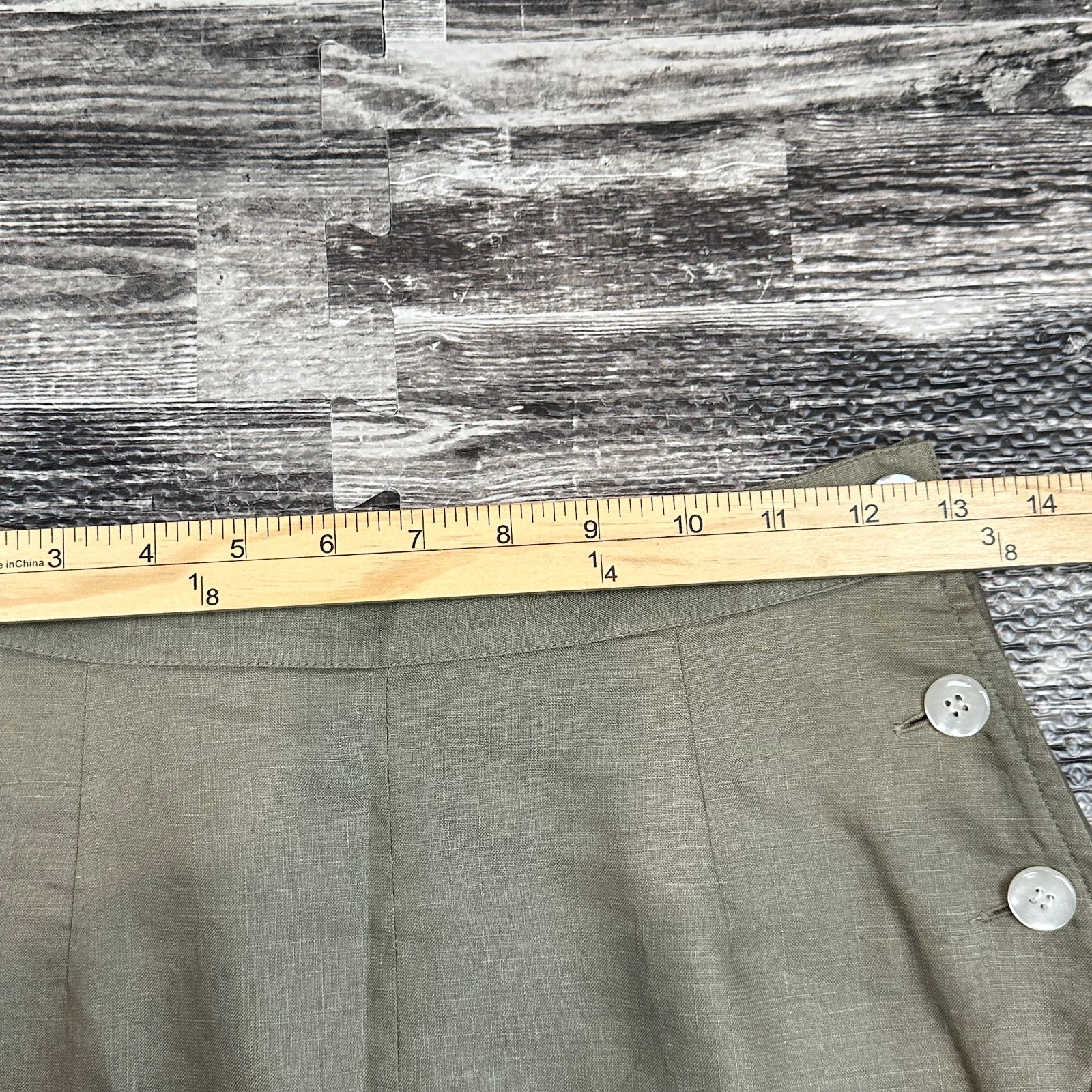Vintage Talbots 100% Linen Skirt Womens sz 4 Green A Line Full Midi Lagenlook