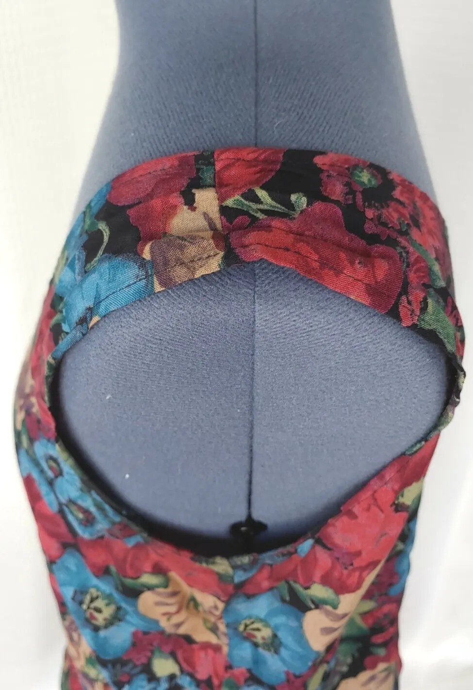 Vintage Wrapper Red/Blue/Tan Floral Tank Top/Sleeveless Top 40″ Bust Sz L?