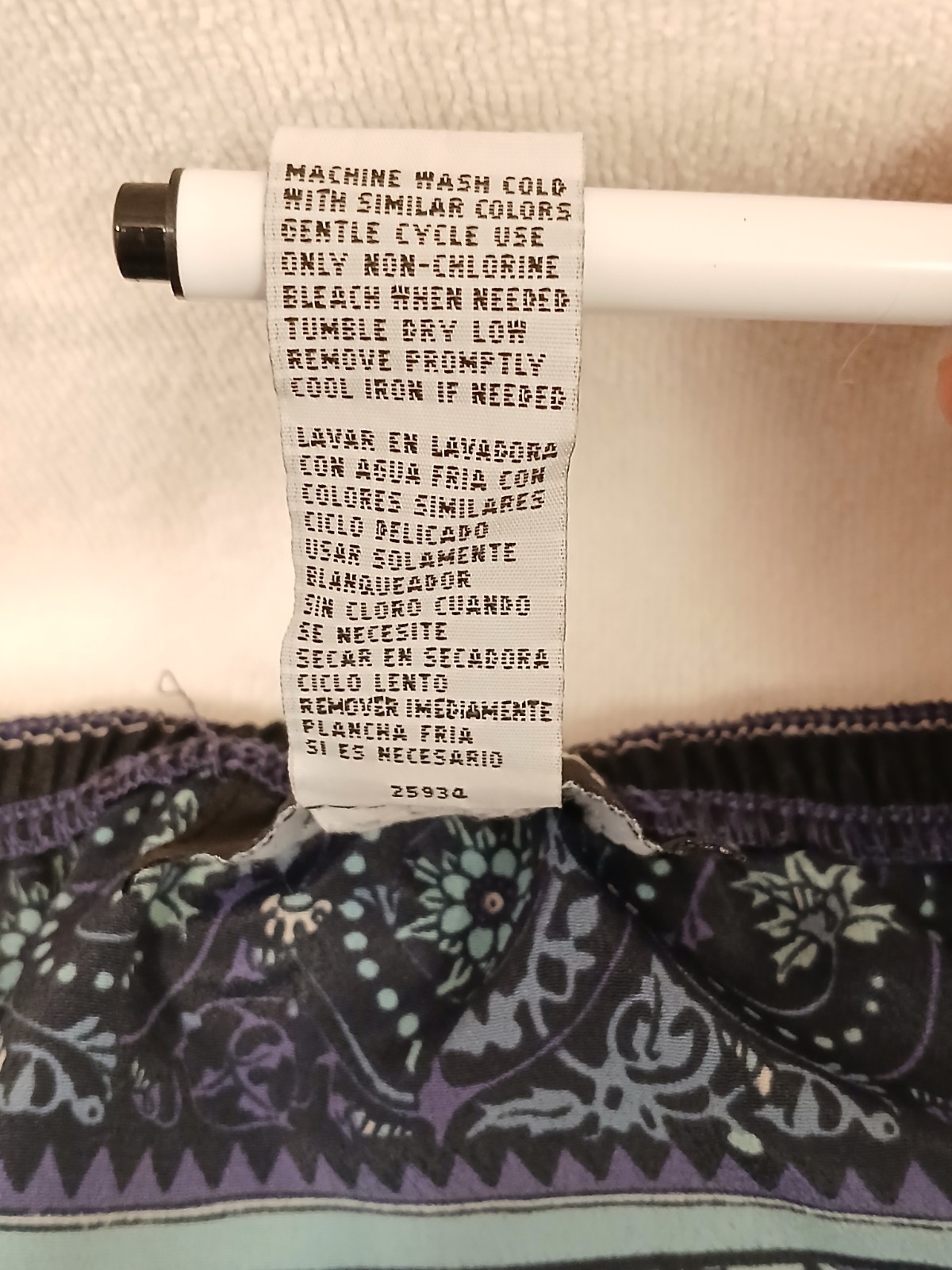 Sag Harbor Skirt Womens 18W Blue Floral Paisely Damask Faux Wrap Office Career