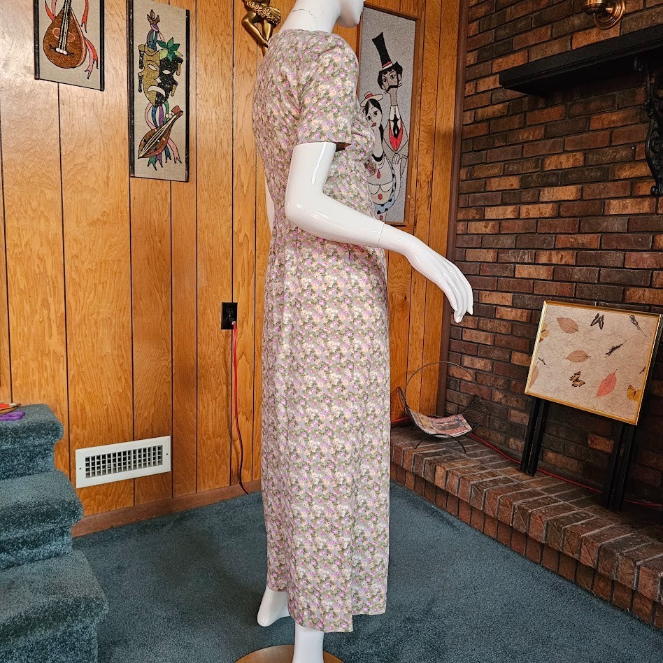 Vintage 90s Mall Rat EXPO Cottagecore Ditzy Floral Palazzo Pants Jumpsuit XS/S P