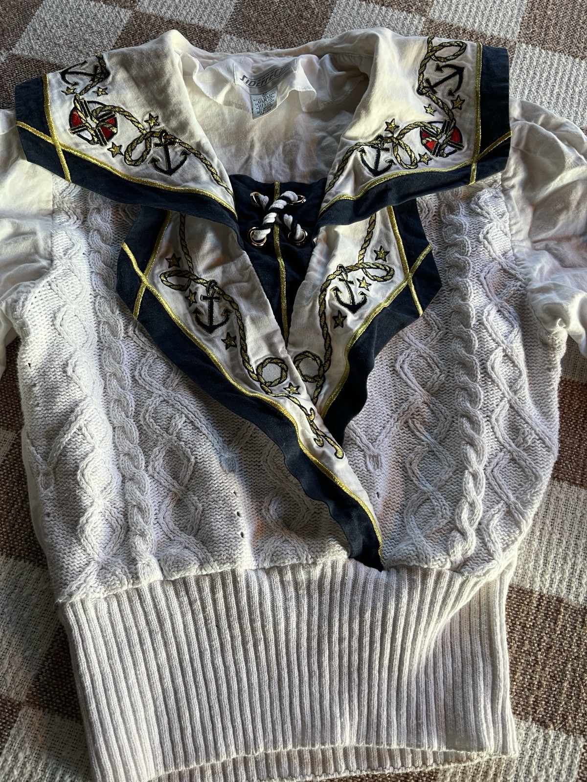 Nautical yacht club sailor vintage sweater – women’s M Sideffects 80s 90s anchor