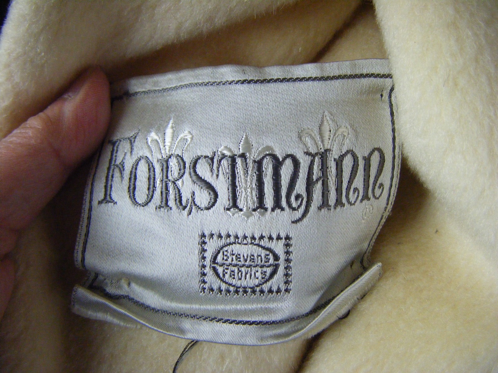FORSTMANN Vtg 60-70s Ivory Cashmere Wool Coat w/Mink Collar-Bust 47/L