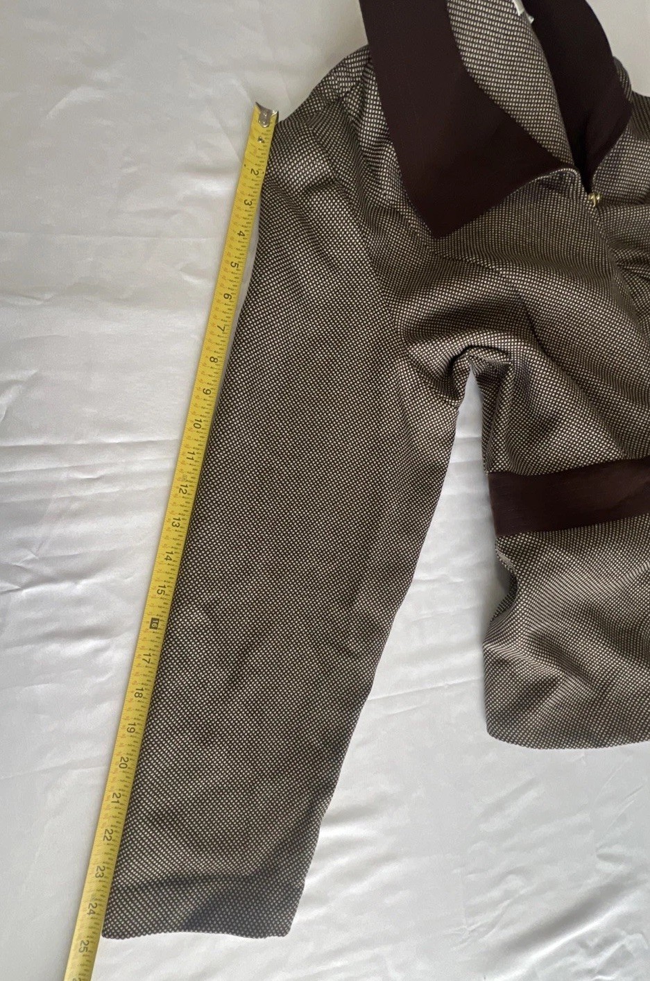 Vtg Studio I Brown Jacket Women’s Plus Sz 18 Zip Front Collared Textured Blazer