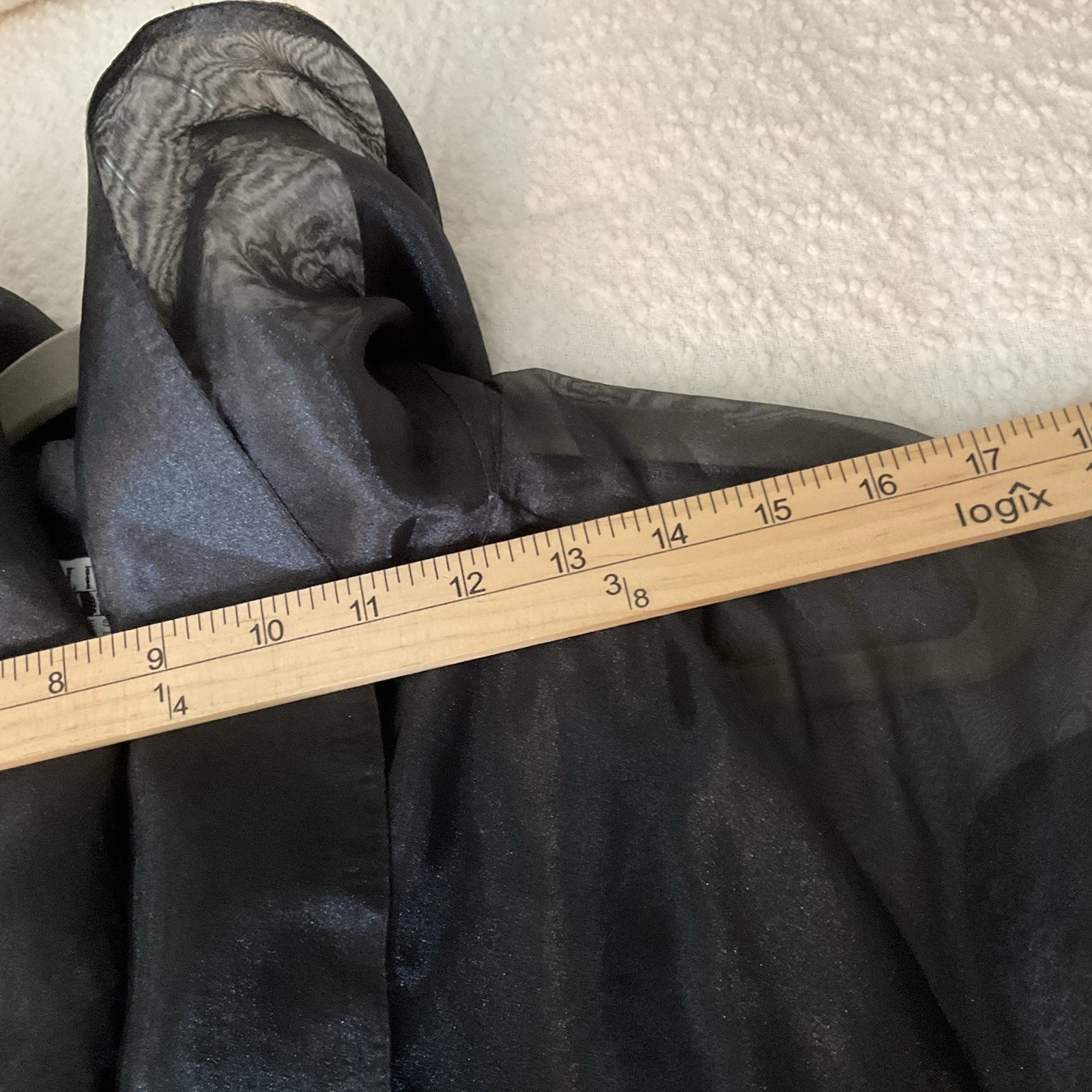 80’s Vintage Leslie Fay 6P Dress Black Gold Plaid Sheer Sleeve Cocktail Goth