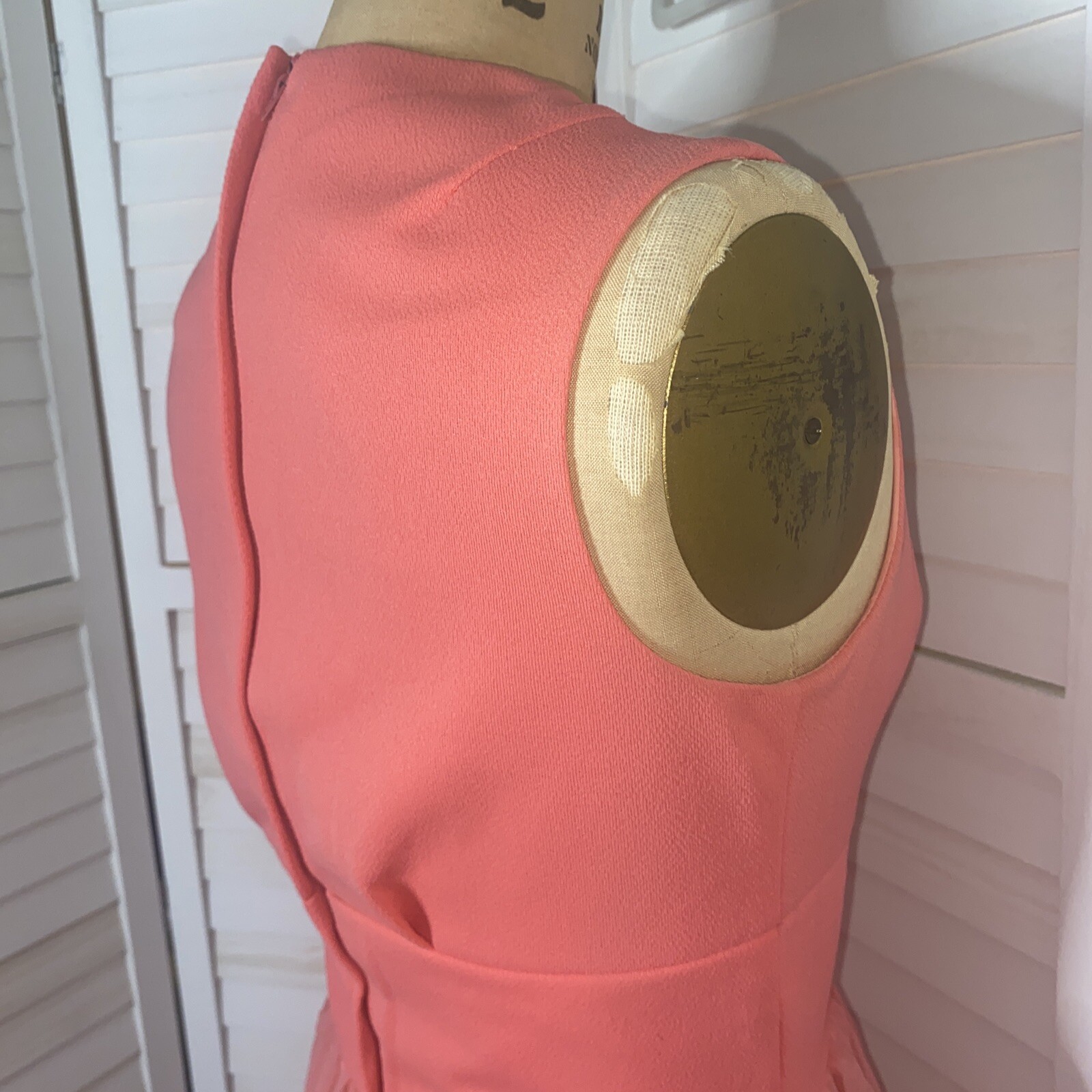 Vintage 60s Salmon Maxi Hostess Elegant Miss Formal Evening Dress Gown Small/Med