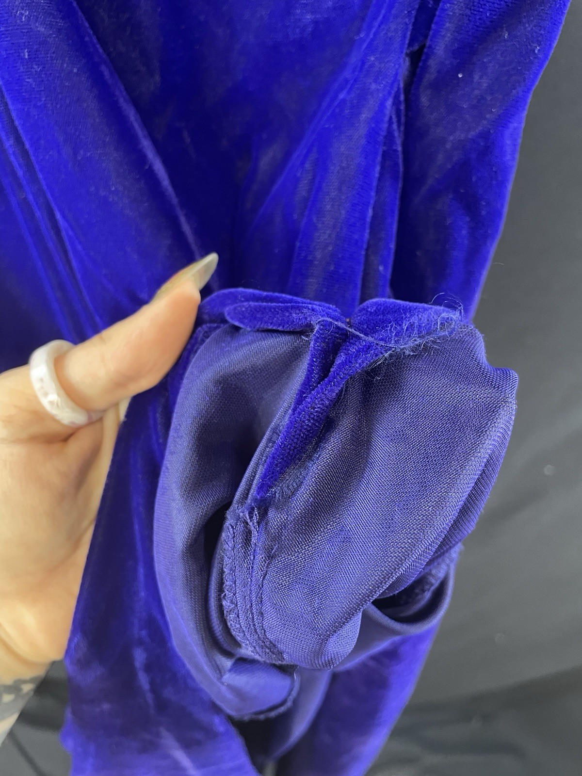 Vintage Hot Purple Velvet De Laru Dress Formal / Evening