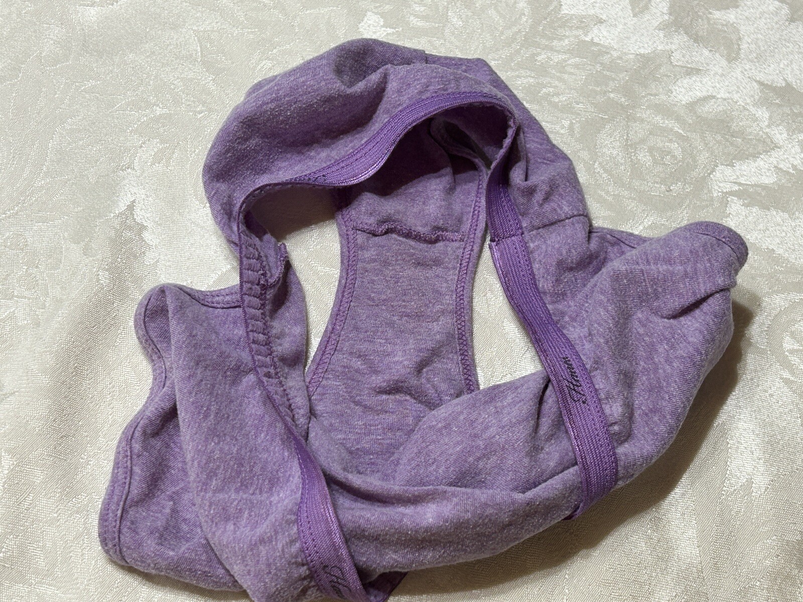 Vtg HANES Cotton Blend Signature Waistband Hi-Cut 8/XL Purple Heather Panties