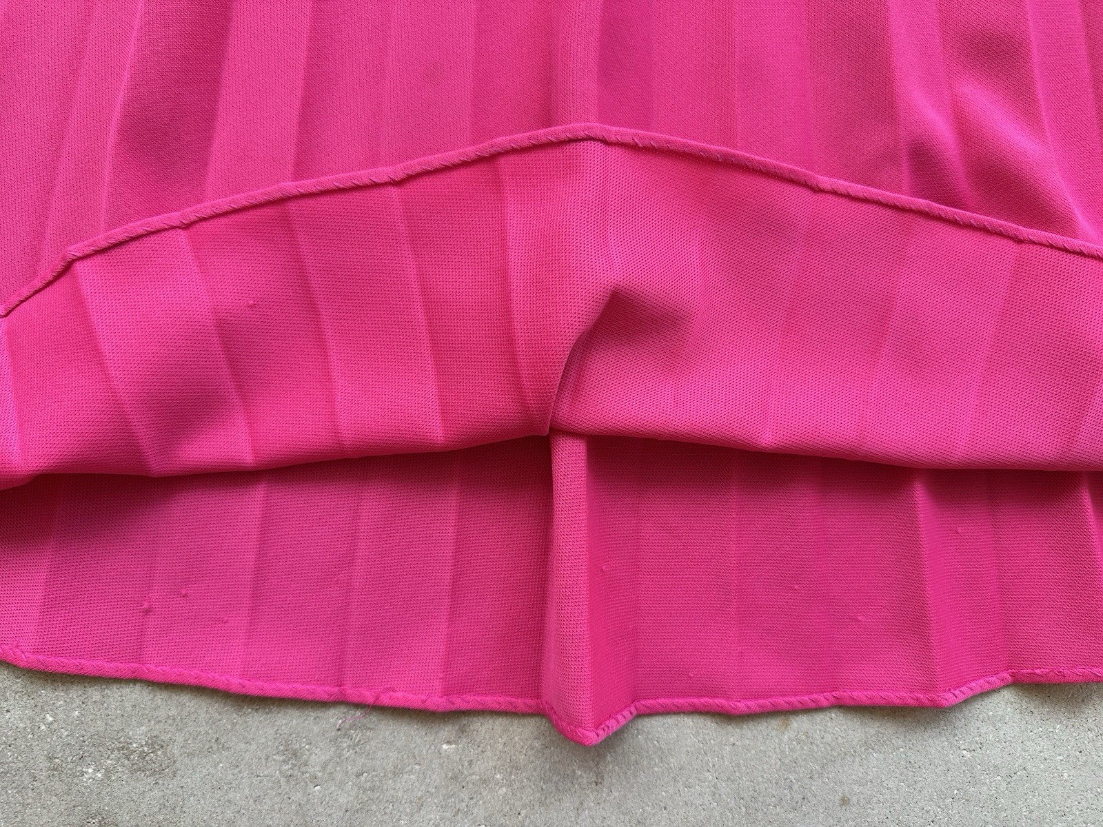 1970s Hot Pink Neon Knife Pleated Maxi Skirt Miss Shaheen Hawaii Resort S 6 VTG