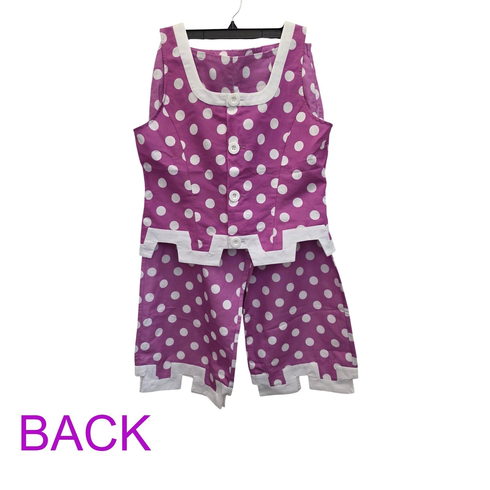 Tyler Böe Linen Cotton Polka Dot 2 Piece Set Womens 10 Vest Wide Leg Pants Pink