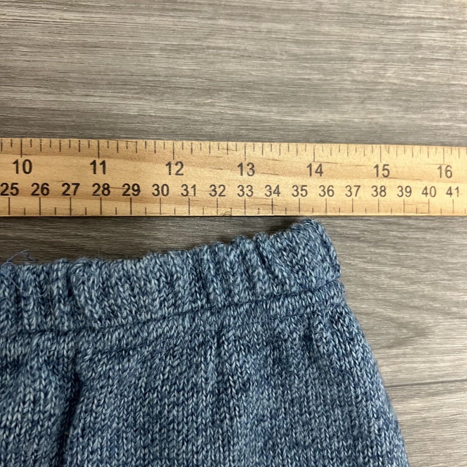 True Vintage 70s Sweater Sweatpants Womens 28×26 Blue 100% Acrylic Soft Cozy