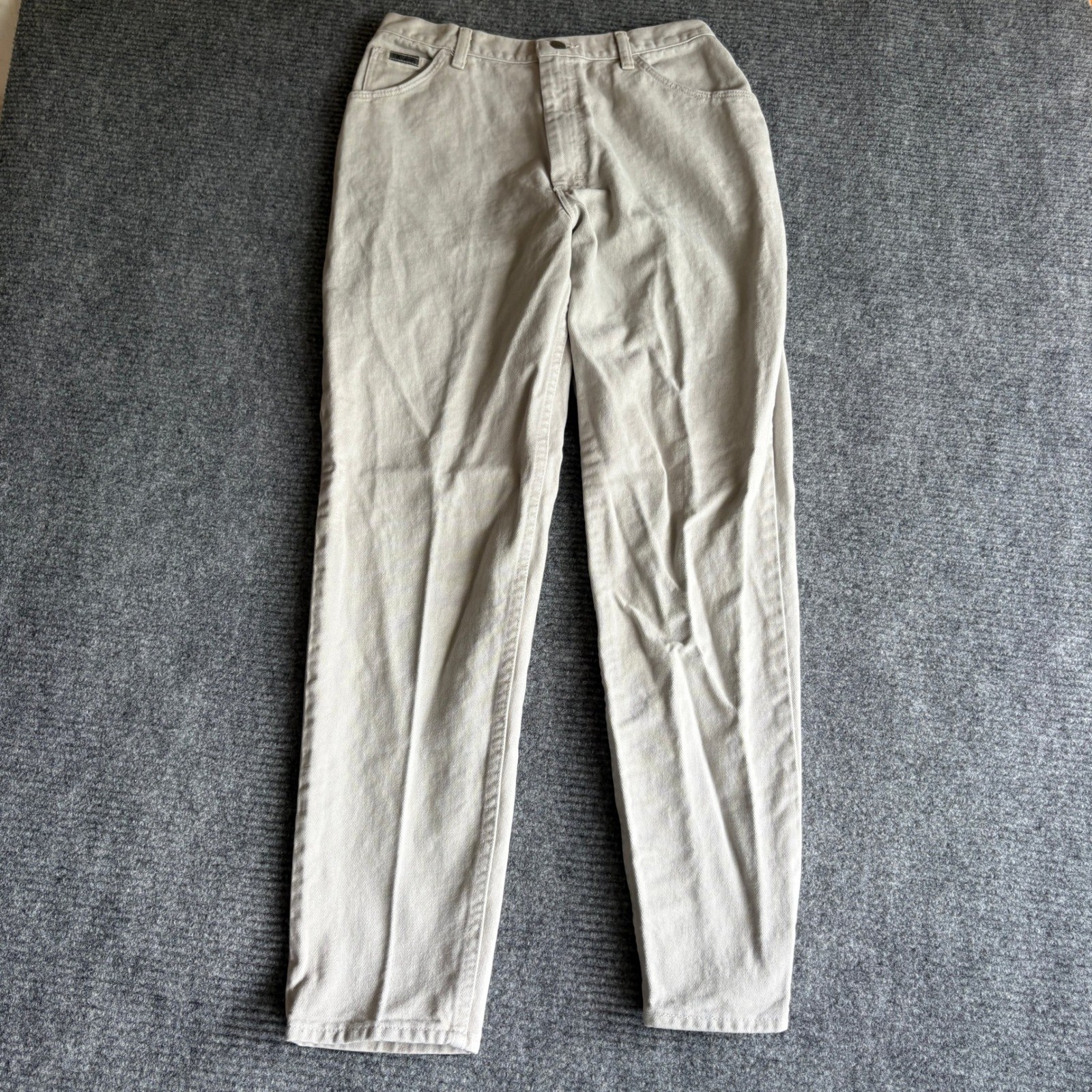 Vintage Wrangler Made in USA Beige High Rise Straight Leg Jeans 12×30 MSR01SG
