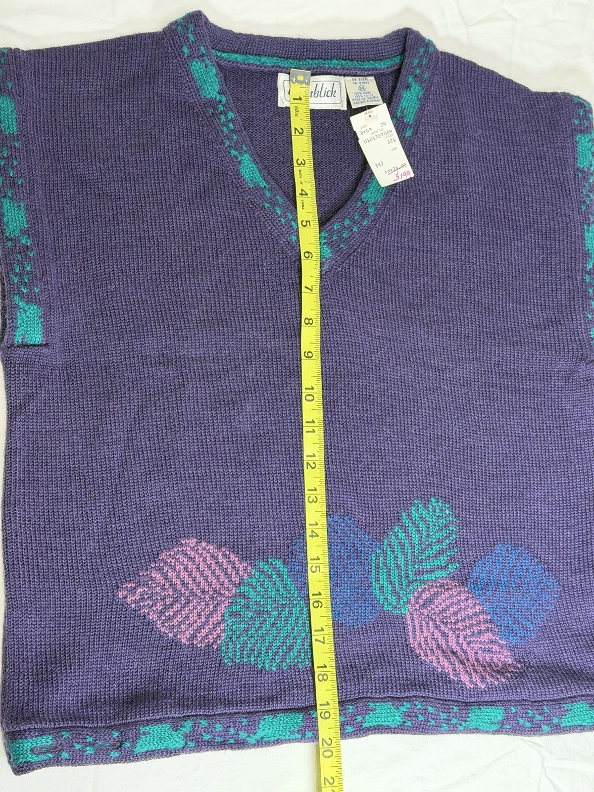 Vintage Alpenblick 100% wool Women’s Sweater Vest Purple NWT Size 38 US 6