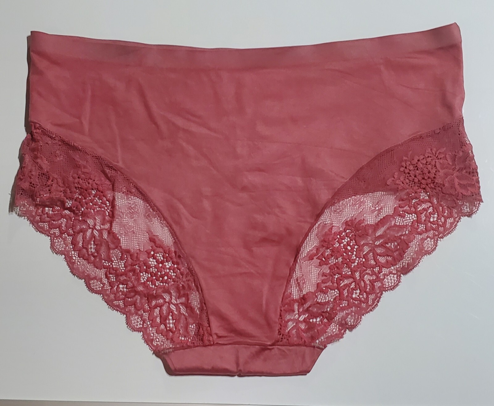 Hipster Panty LACE Back Silky Semi Sheer 9/2XL Pristine PINK Itayax