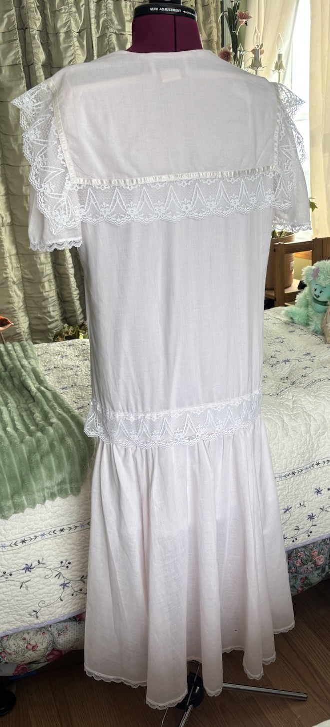 Vintage Jessica McClintock Dress Sz 9 Cottage Core Prairie Victorian Lace