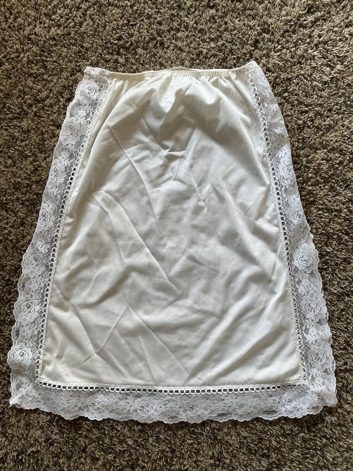 Vintage Mardor White Sz Medium 6 Nylon Tricot Lace Trim Slip GUC