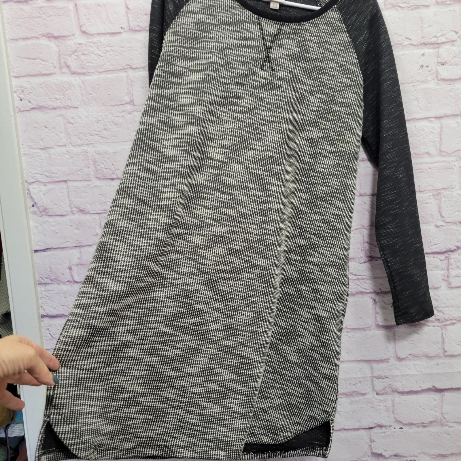 Merona Pullover Pocket Sweater Tunic Dress L Raglan Long Sleeve Cozy Gorpcore