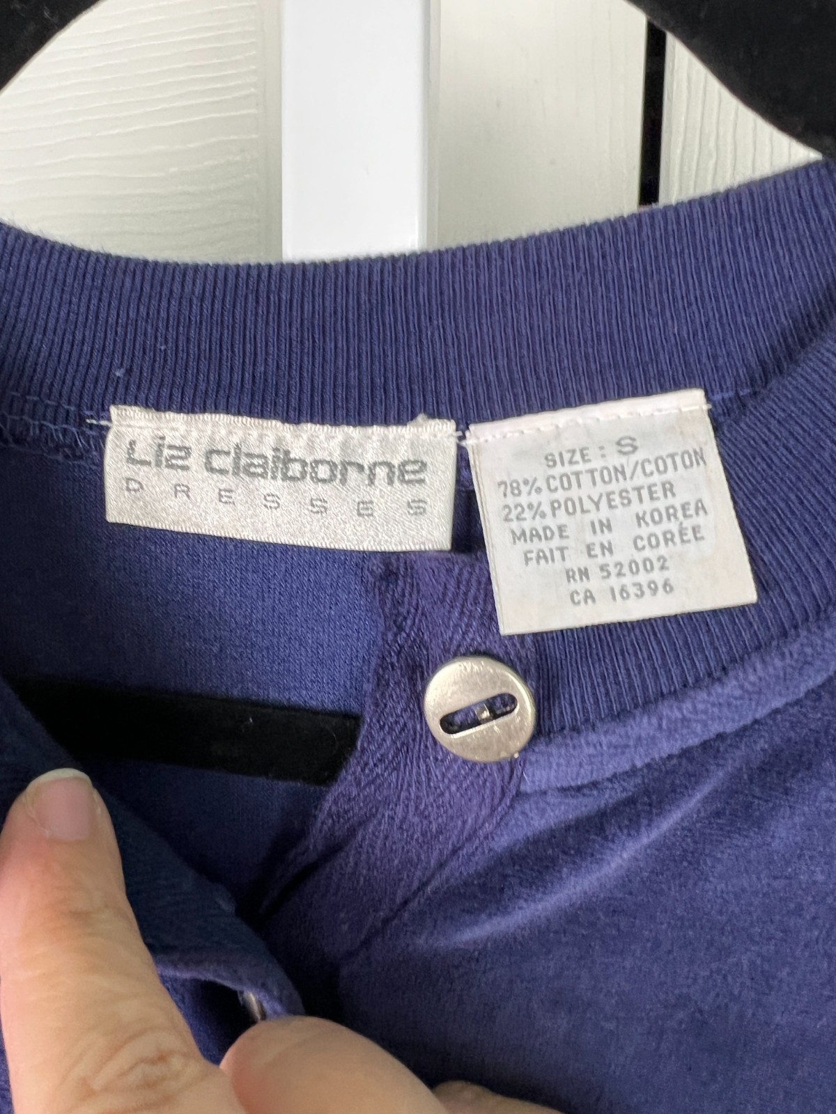 90s Athleisure Velour Liz Claiborne Sport Midi Dress Small Navy Blue