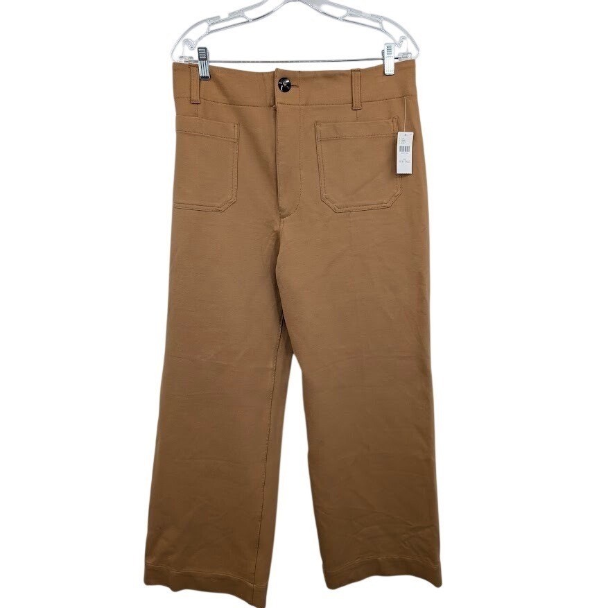 Anthropologie Maeve The Colette Wide Leg Crop Pants Tan NWT Womens 31T