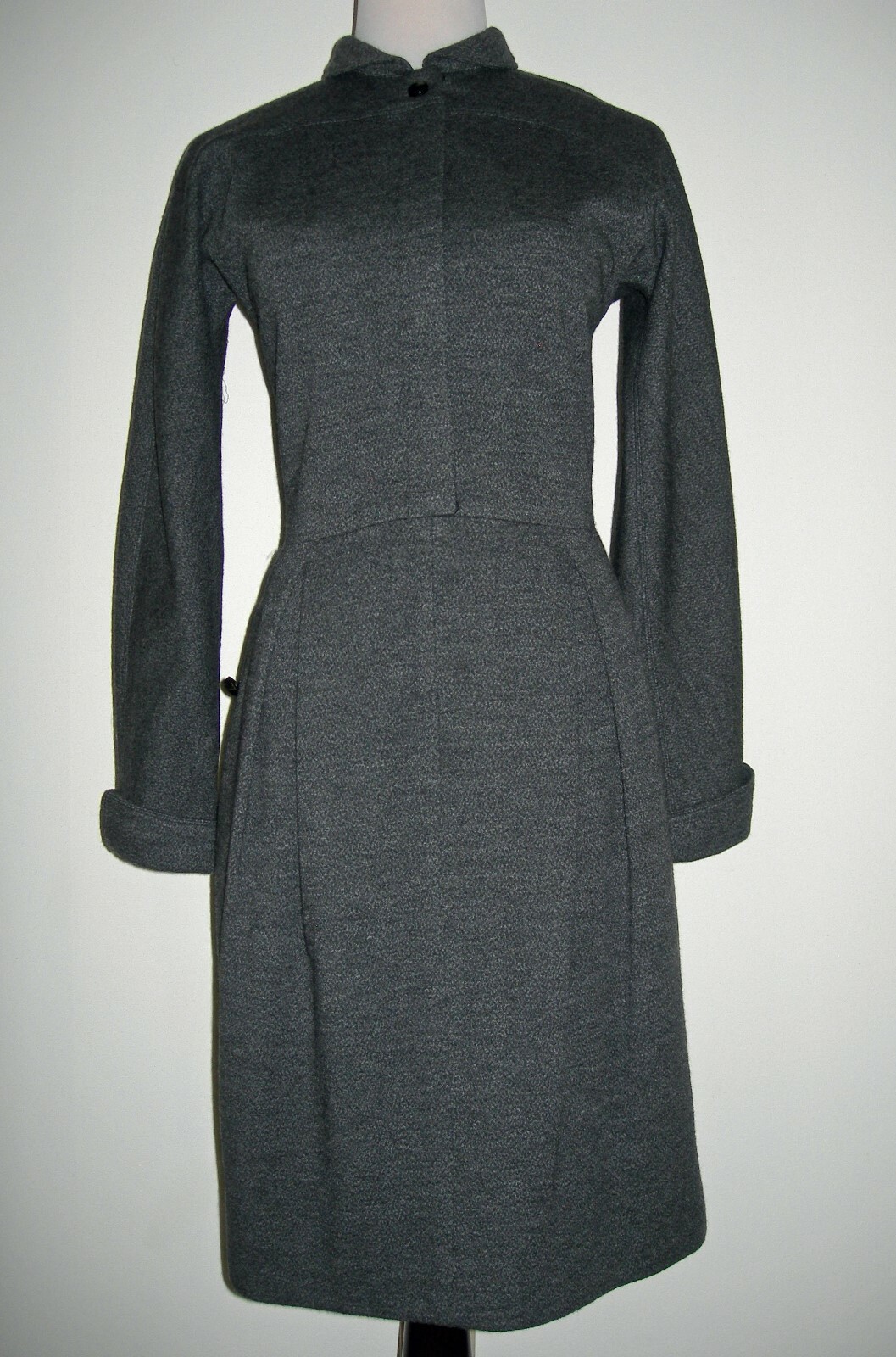Vintage GEOFFREY BEENE Gray Shirtwaist Dress Saks 8 (VTG Small) „Boss Lady”