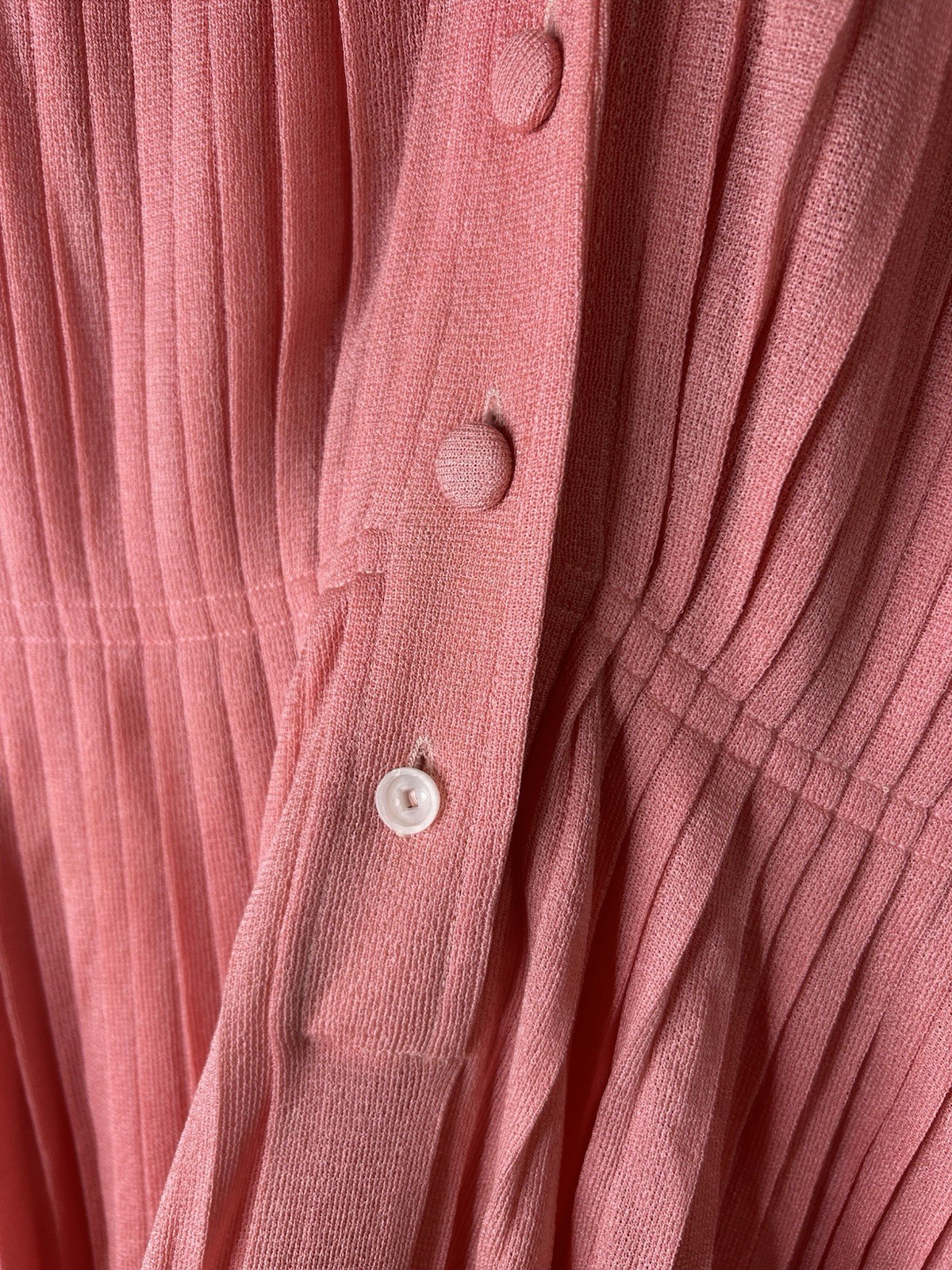 Vintage 1970’s Gino Paoli Dress Women’s Pink Pleated Fit Flare Italian