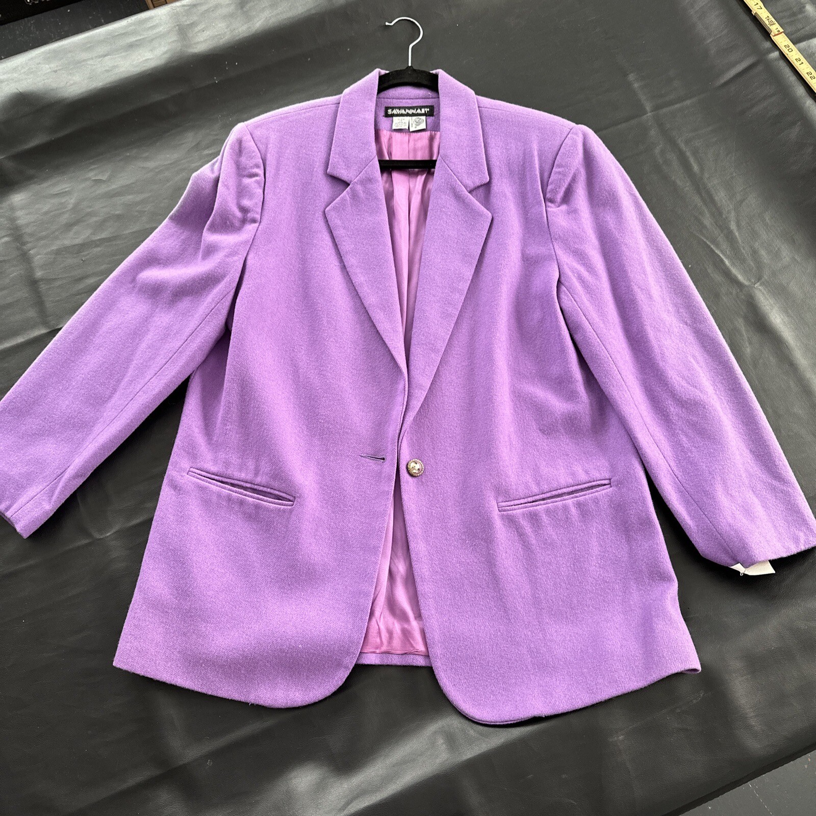 Purple Blazer Vintage Savannah Size 14 Pure Wool Womens Jacket