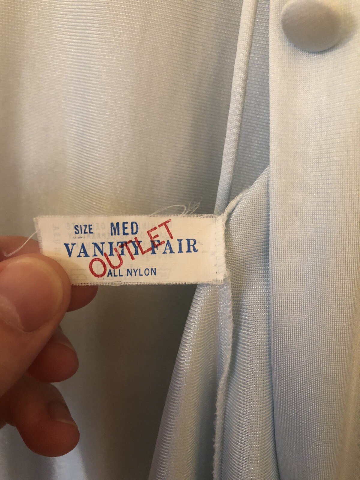Vintage Vanity Fair Pajama Lingere Sleep Top Short Sleeve Women’s Sz M Baby Blue