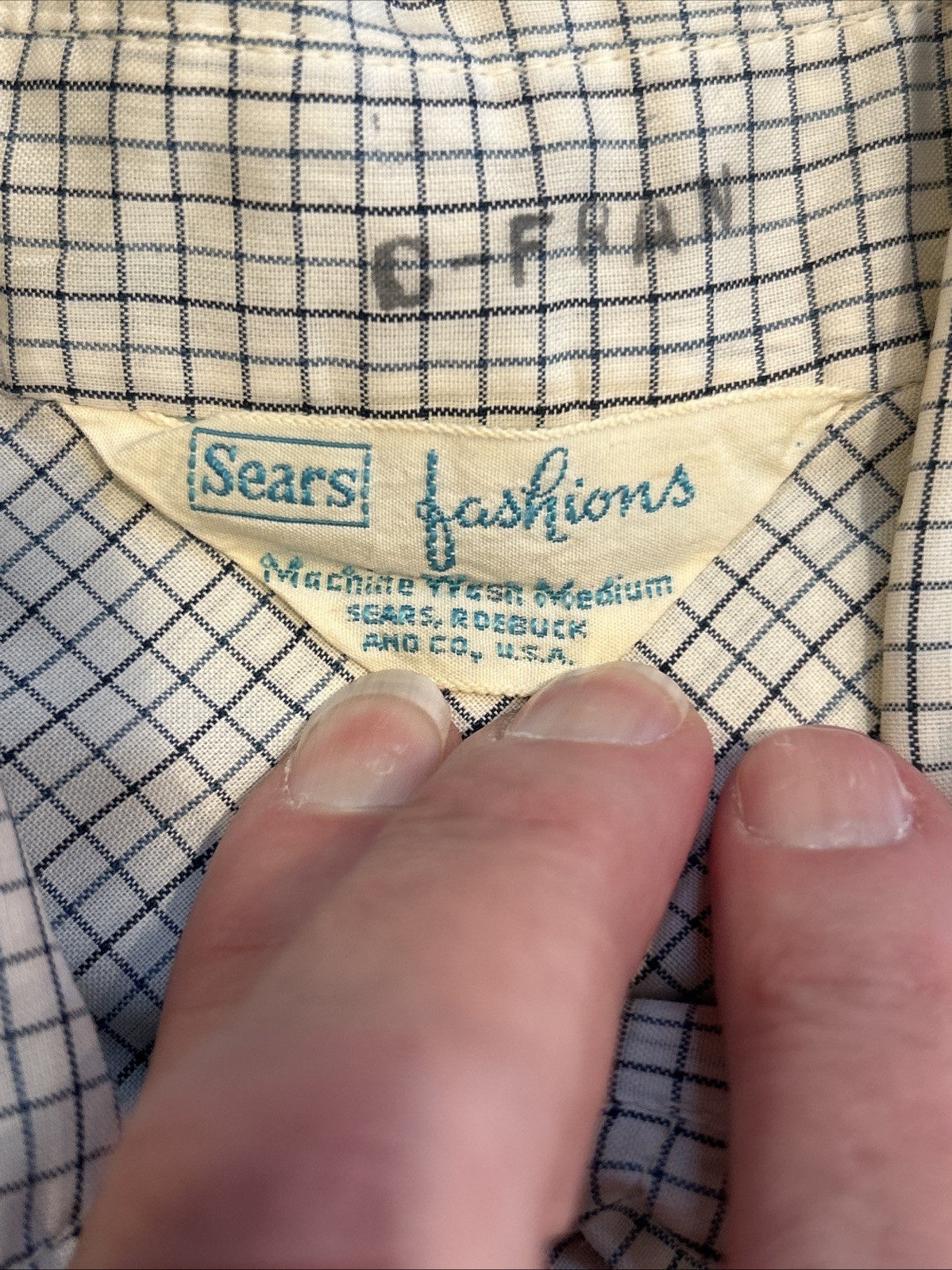 VINTAGE Sears Fashions Womens Medium Shirt House Yard Dress w/ Hat READ EUC