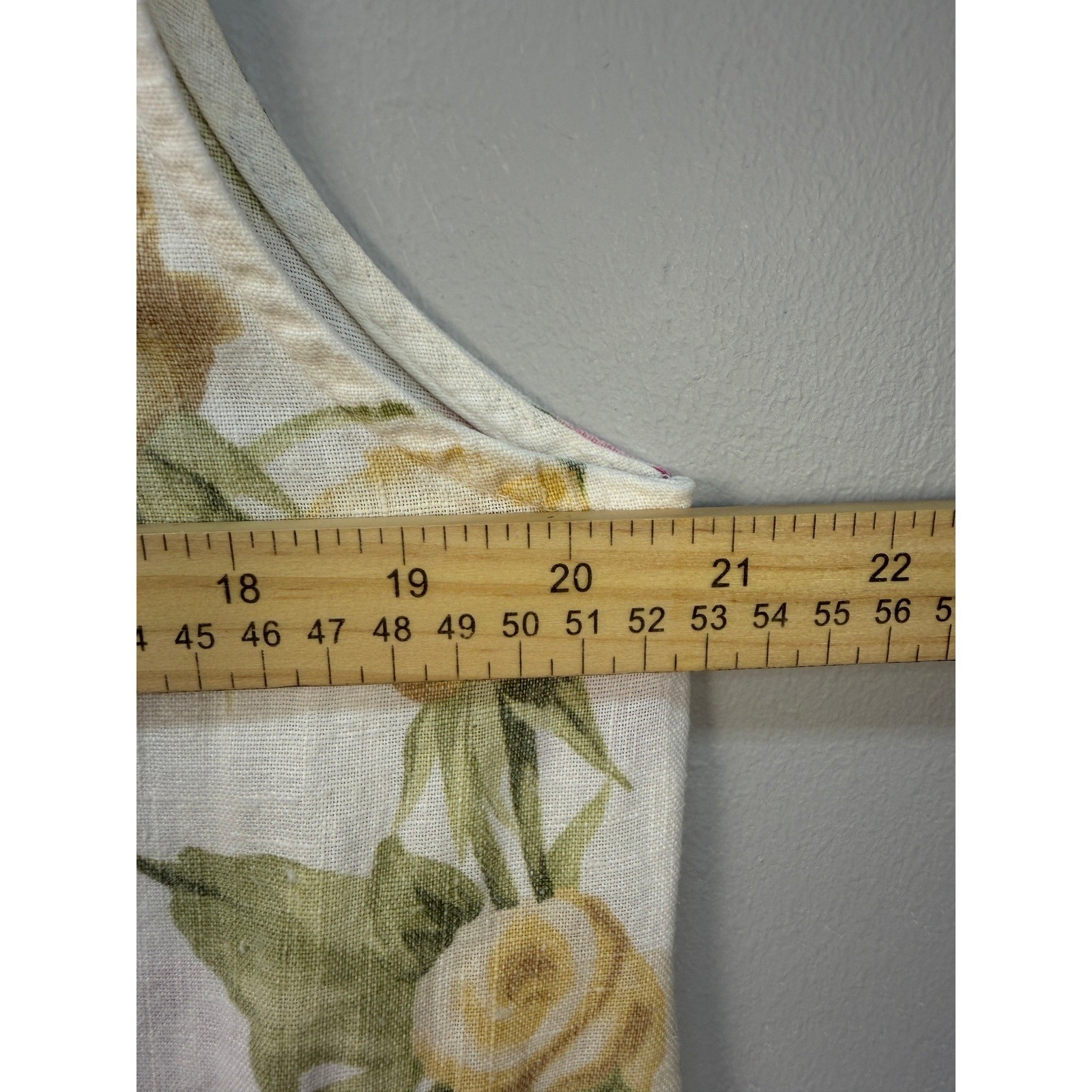 Vintage Hot Cotton Marc Ware Linen Floral Maxi Dress XL Cottagecore Prairie USA