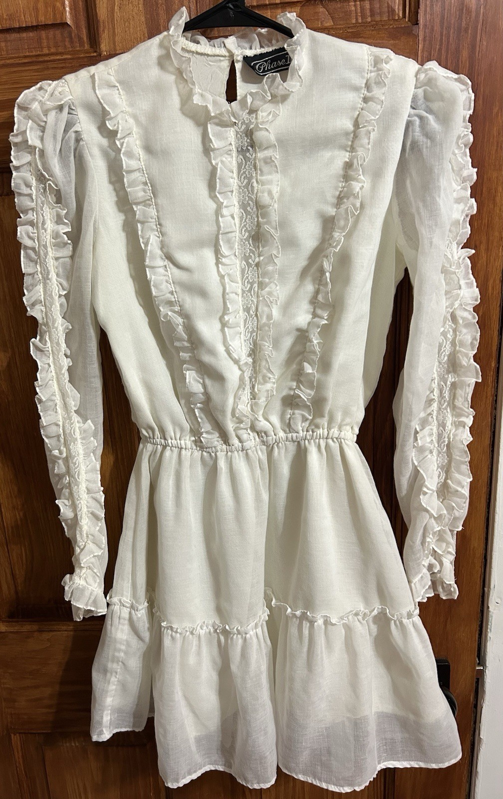Vintage Dress Small Phase II White Prairie Coquette Long Sleeve Lana Del Rey