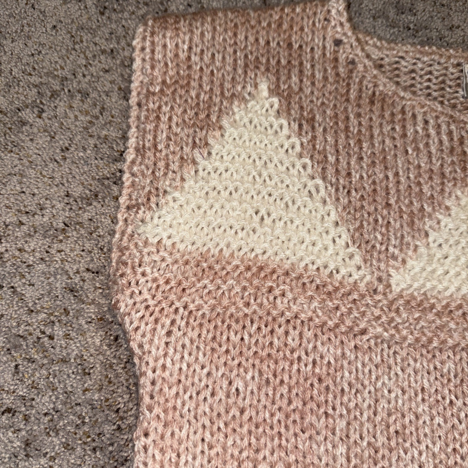 SML Sport Hand Knit Sleeveless Sweater Pink Dusty Rose M 100% Acrylic Vintage