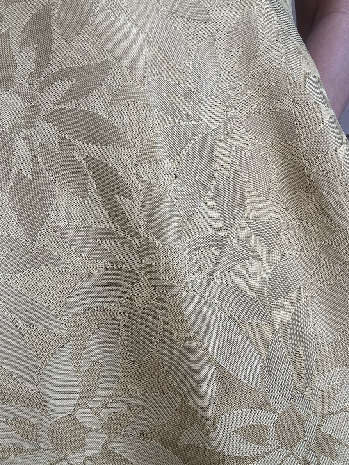 Vintage 1960’s Gold Metallic Floral Print Botanical Brocade Wiggle Pencil Dress