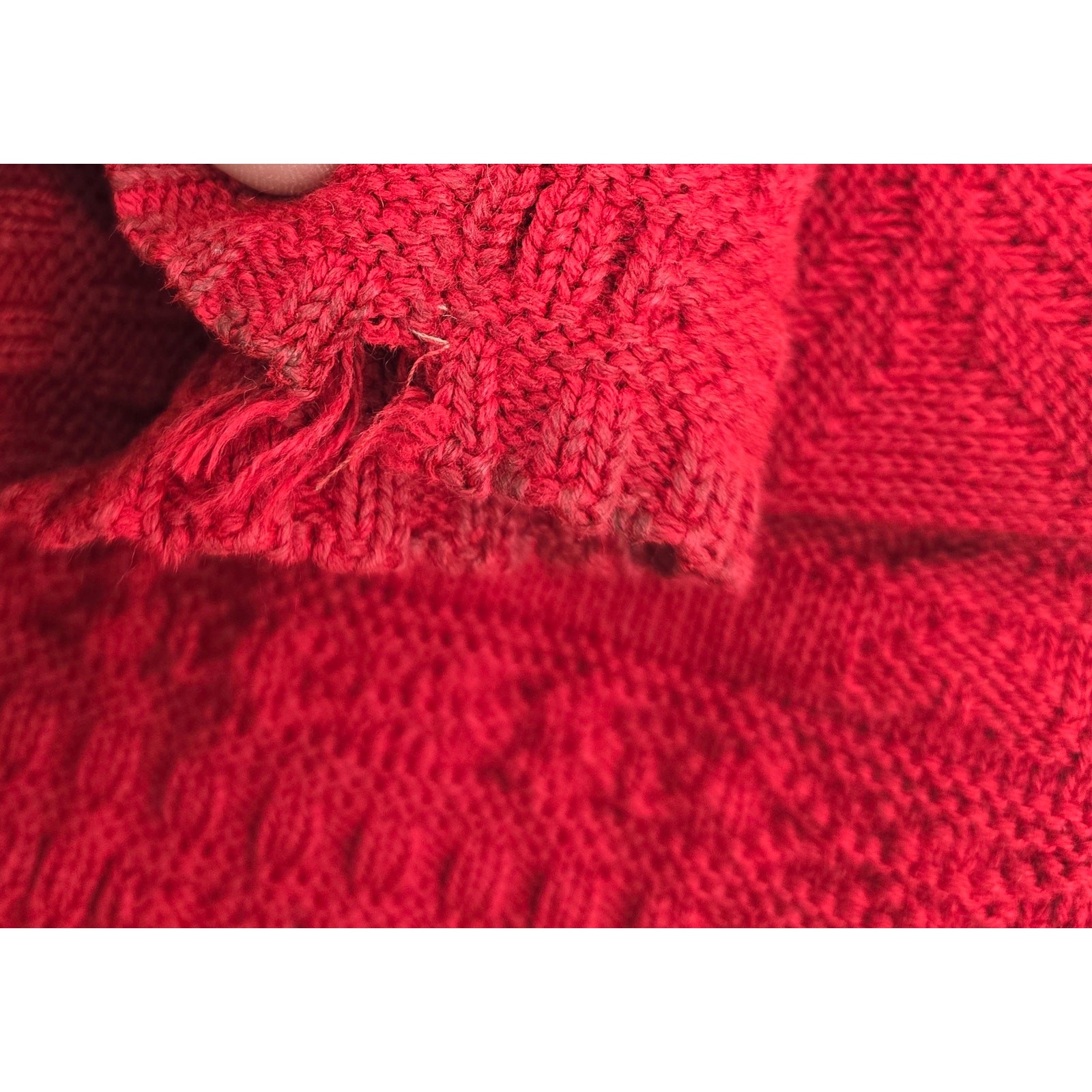 Vintage 80’s Kenneth Too Red Snowflake Christmas Knit Sweater USA Small