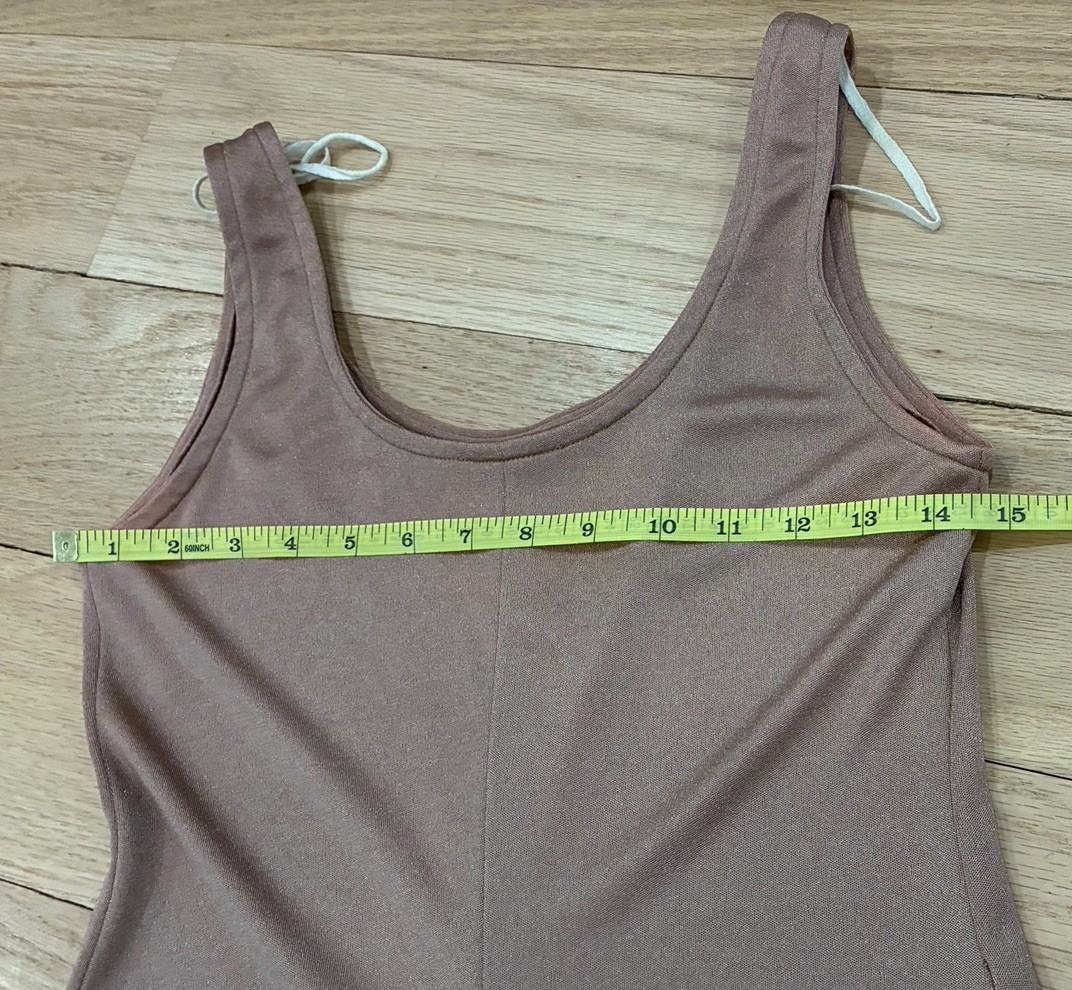 Vintage Tan/Beige Maxi Dress 1970s/Early 80s Boho Indie Sleeveless Fit & Flare