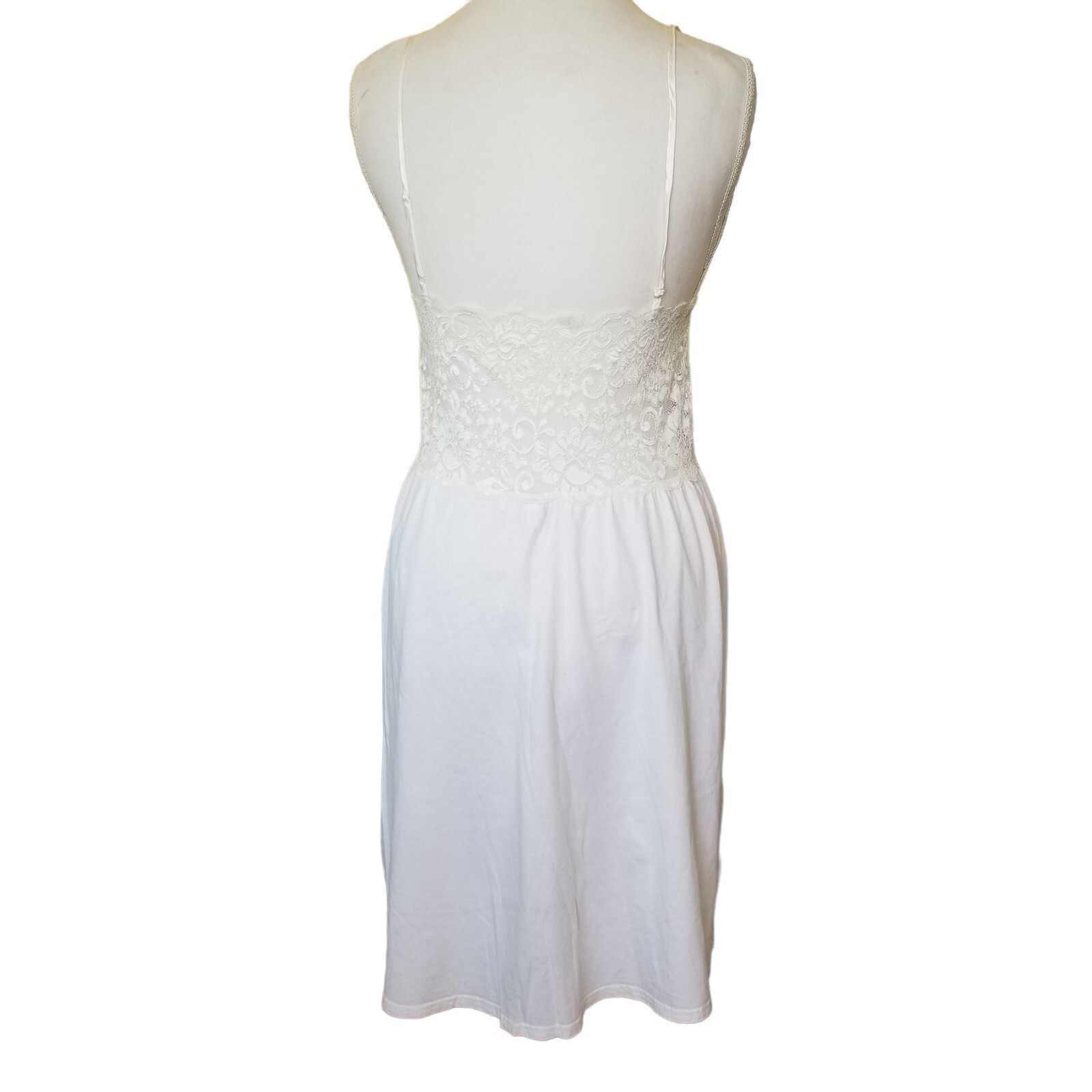 Vintage Y2K Victoria Secret Cream White Lace Slip Nightie Pajamas Negligee LG