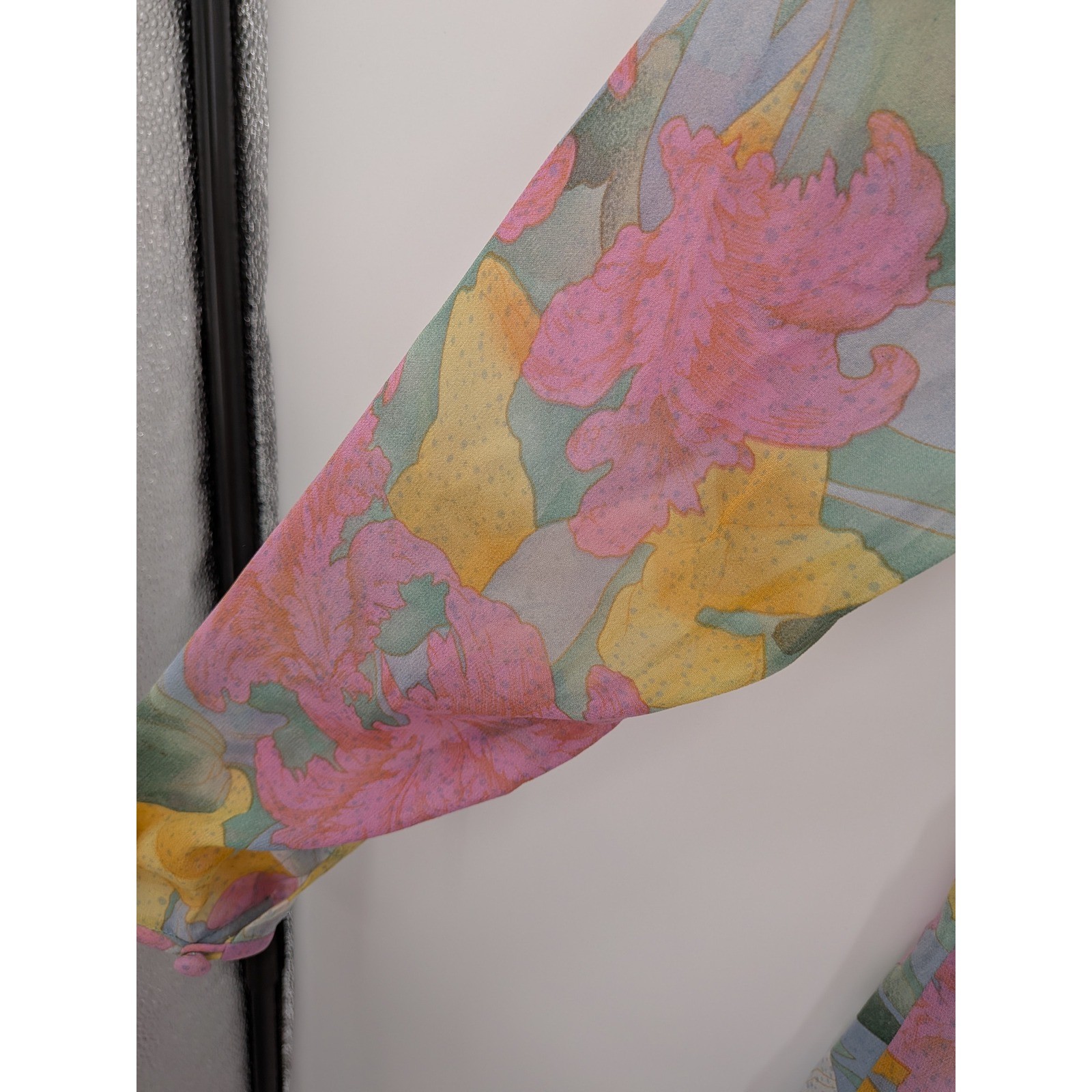 Boho Luxe Cottagecore Y2K Anne Crimmins Silk Floral Tier Vintage 10 Maxi Dress